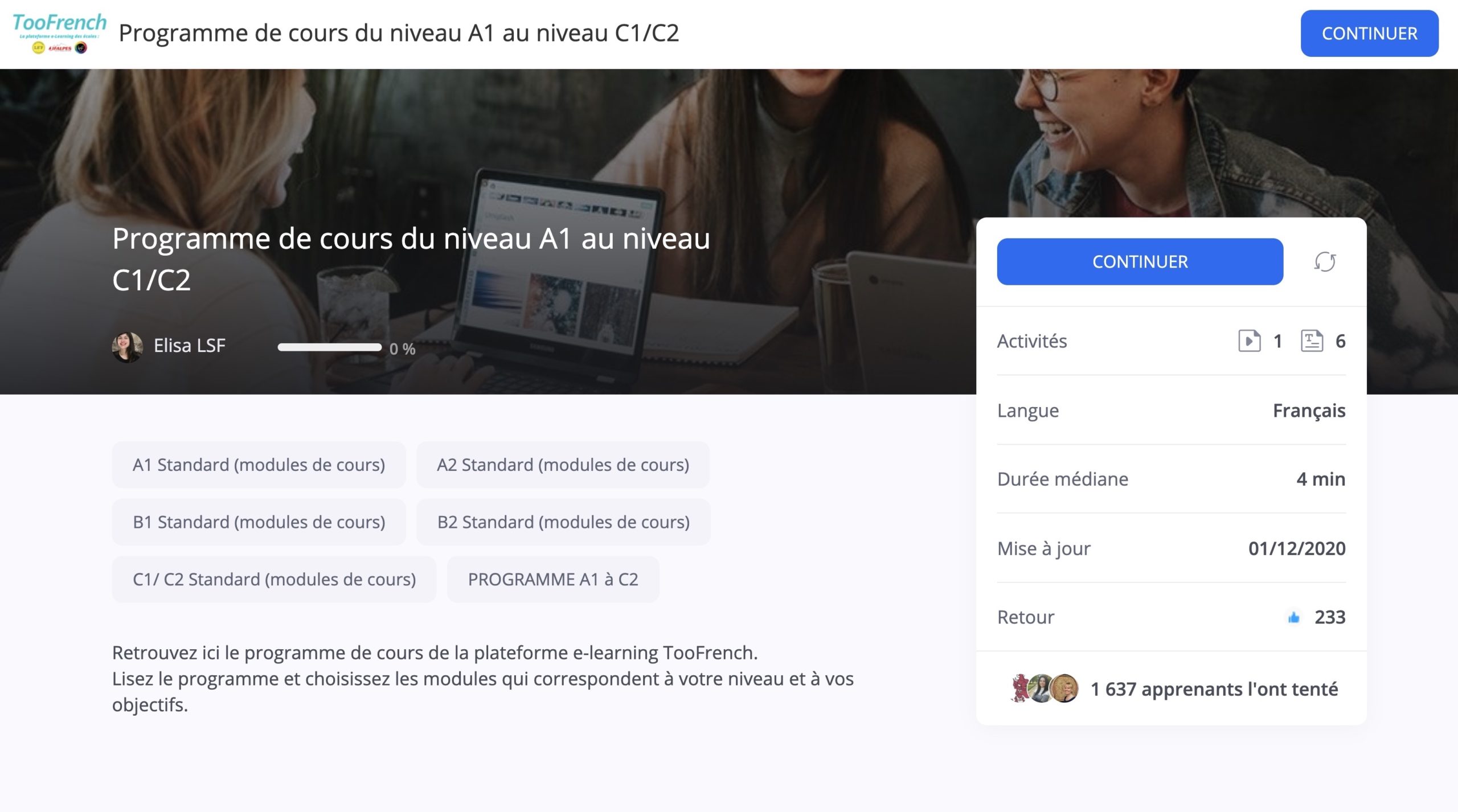 Plateforme e-Learning de français - LSF | Learn French in South of France